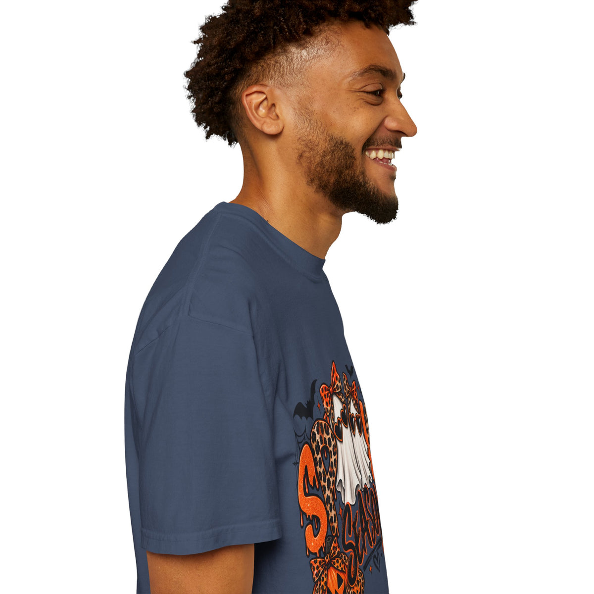 Spooky Season Halloween T-Shirt — Ghosts, Pumpkins & Leopard Bows