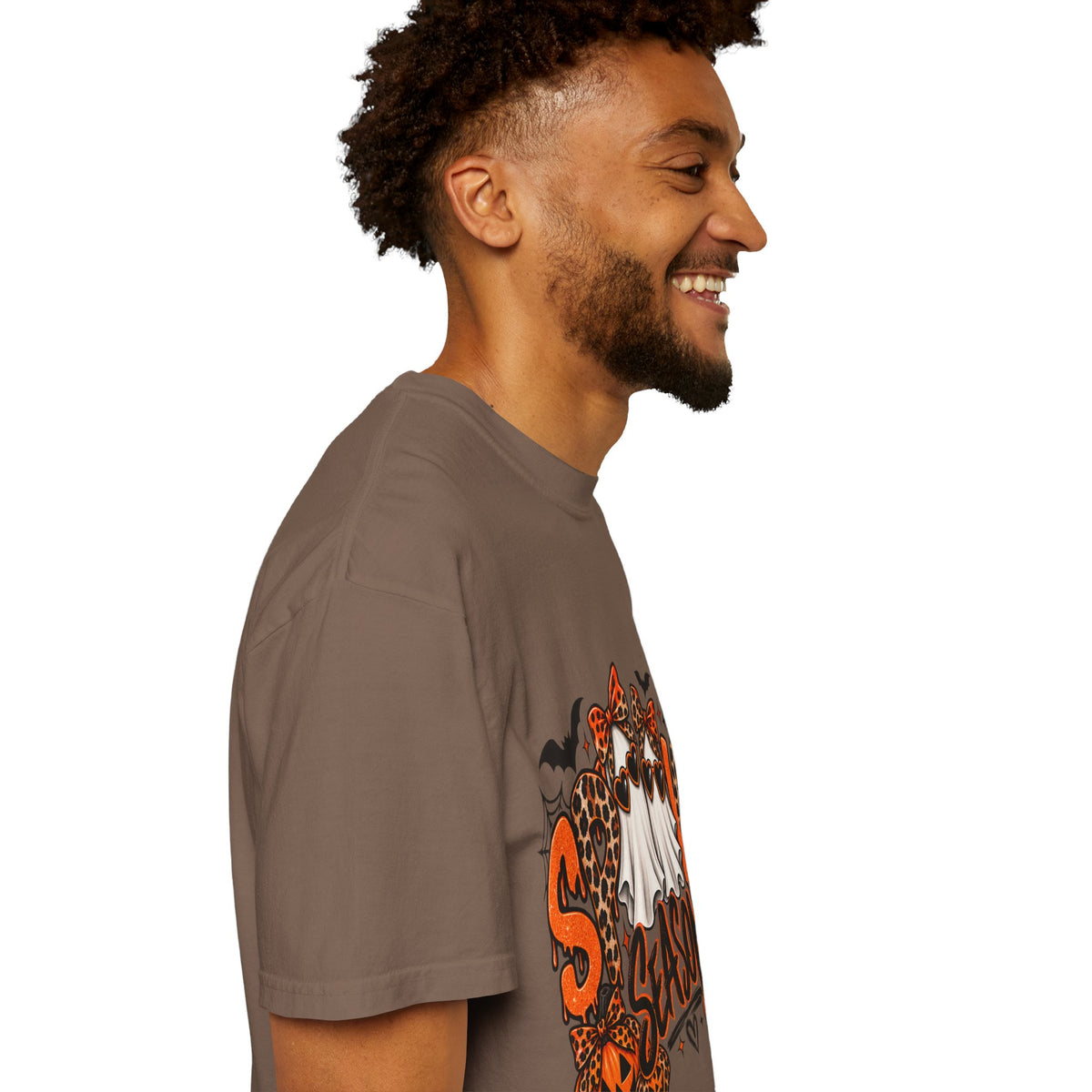 Spooky Season Halloween T-Shirt — Ghosts, Pumpkins & Leopard Bows