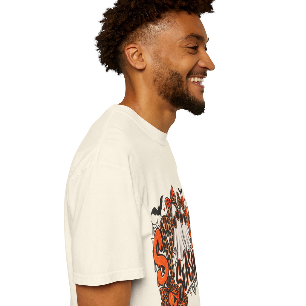 Spooky Season Halloween T-Shirt — Ghosts, Pumpkins & Leopard Bows