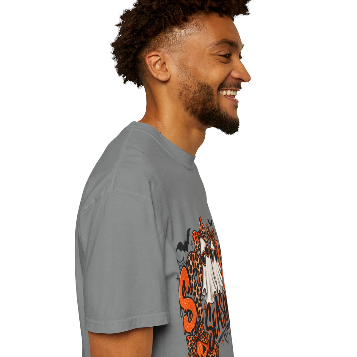 Spooky Season Halloween T-Shirt — Ghosts, Pumpkins & Leopard Bows