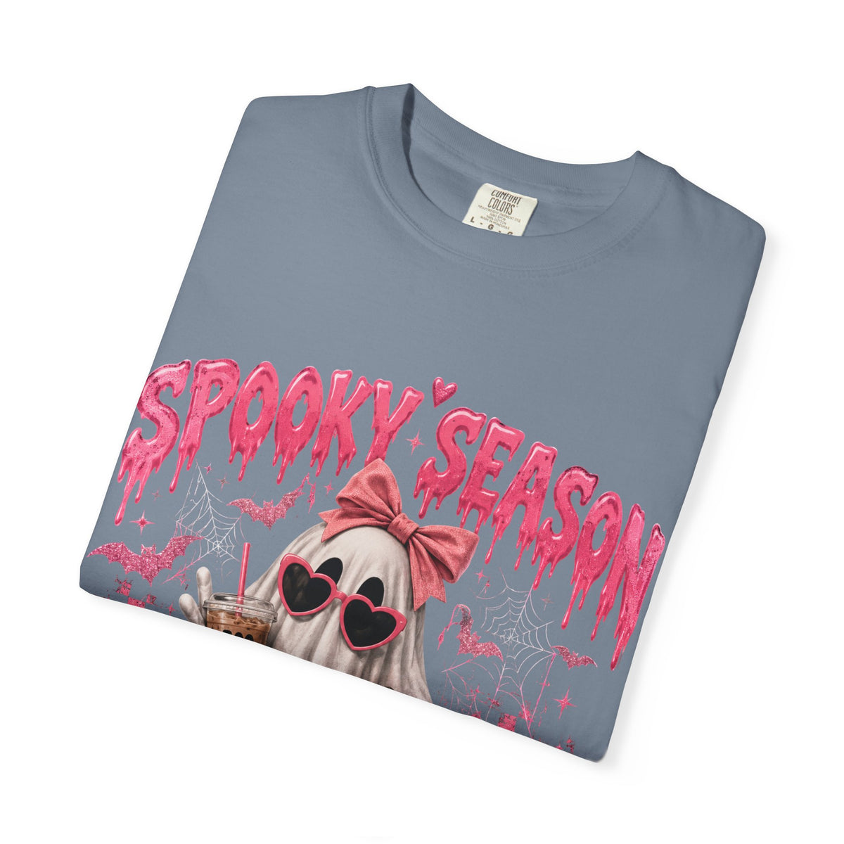 Spooky Season Ghost T-Shirt — Cute Pink Halloween Pumpkin & Trick-or-Treat Design