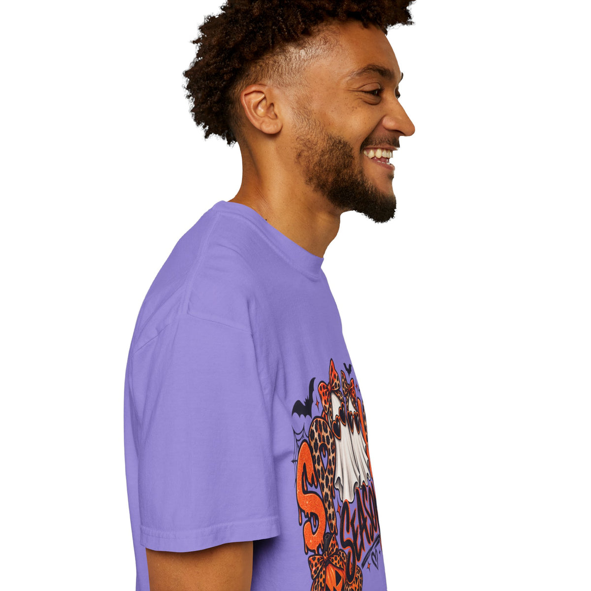 Spooky Season Halloween T-Shirt — Ghosts, Pumpkins & Leopard Bows