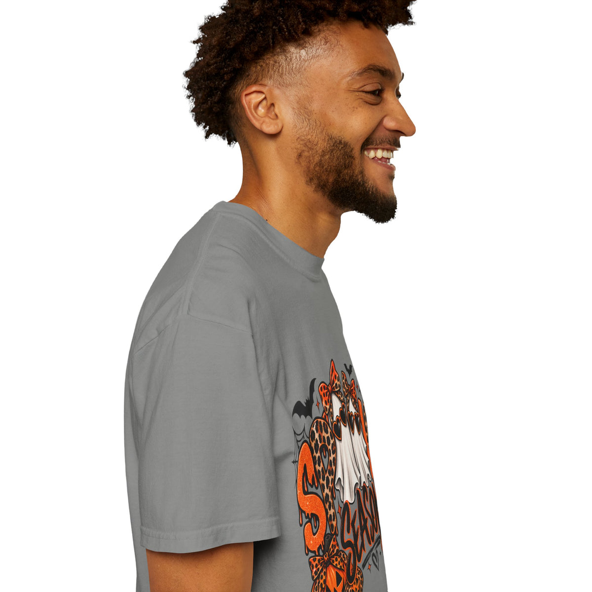 Spooky Season Halloween T-Shirt — Ghosts, Pumpkins & Leopard Bows