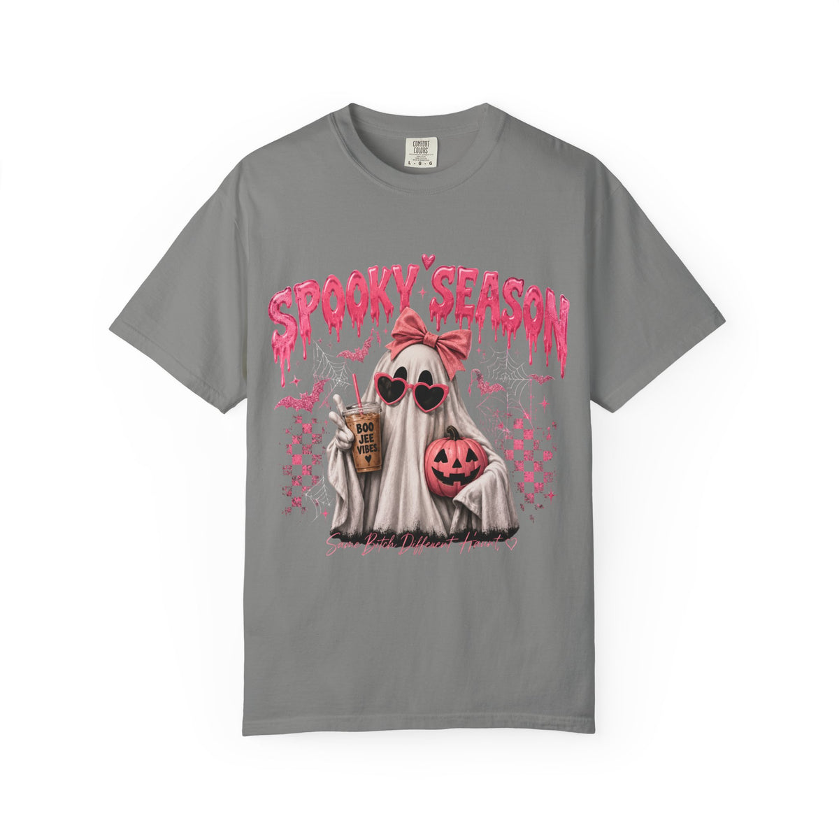 Spooky Season Ghost T-Shirt — Cute Pink Halloween Pumpkin & Trick-or-Treat Design