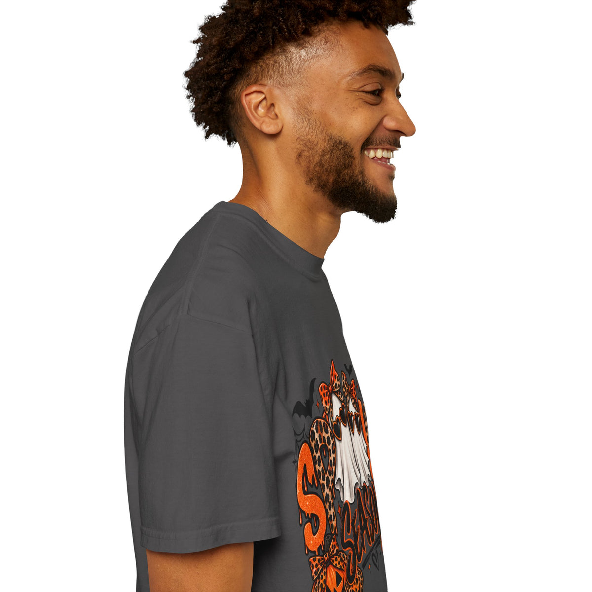 Spooky Season Halloween T-Shirt — Ghosts, Pumpkins & Leopard Bows